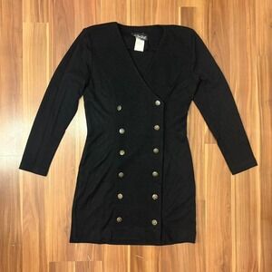 vintage 80s all that jazz mini long sleeve sweater dress size 8